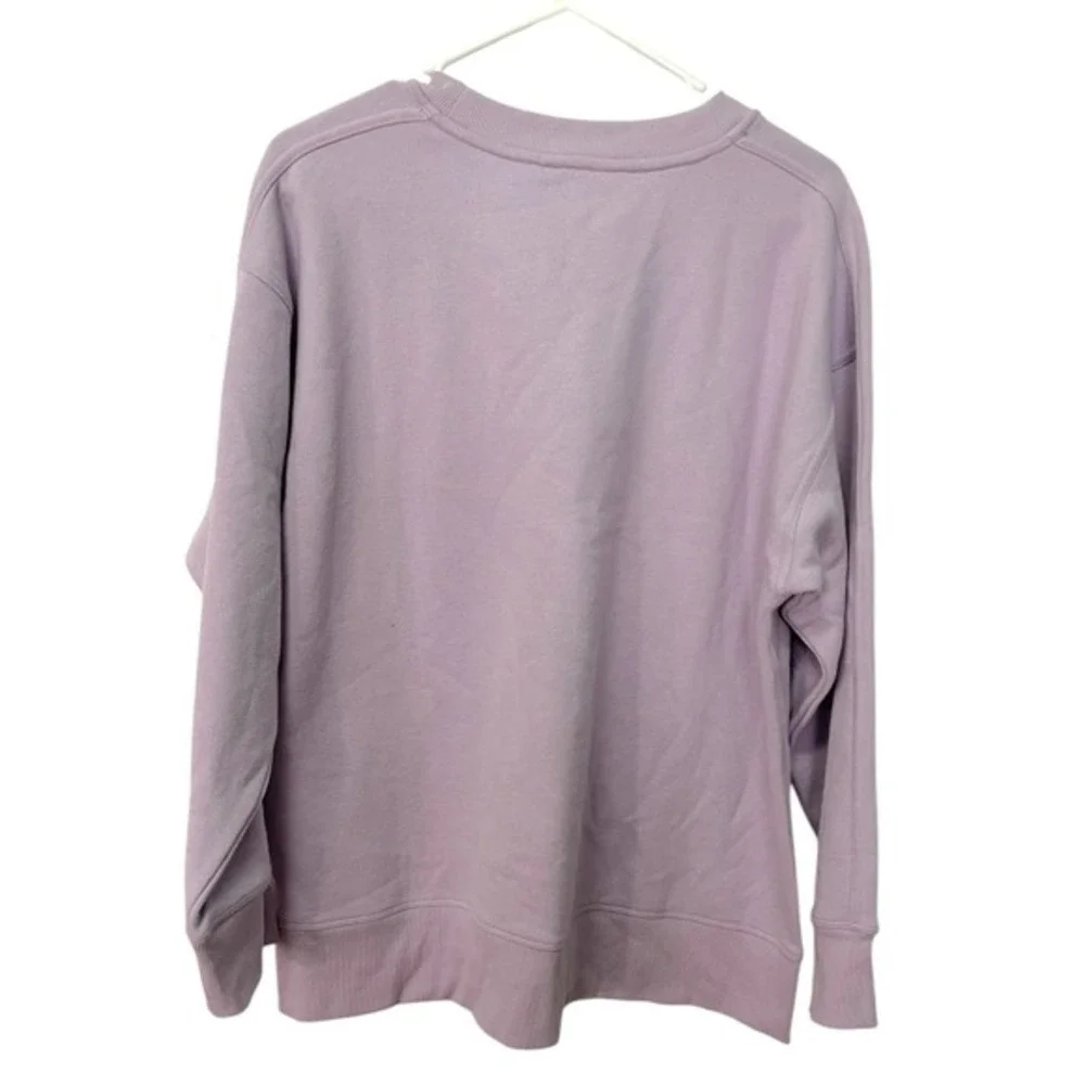 NEW DKNY Medium‎ Purple Sweatshirt Crew Neck Logo Pullover Athleisure Sporty